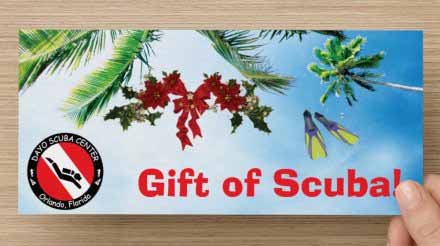 Dayo Scuba Orlando Florida Gift Certificates for holidays